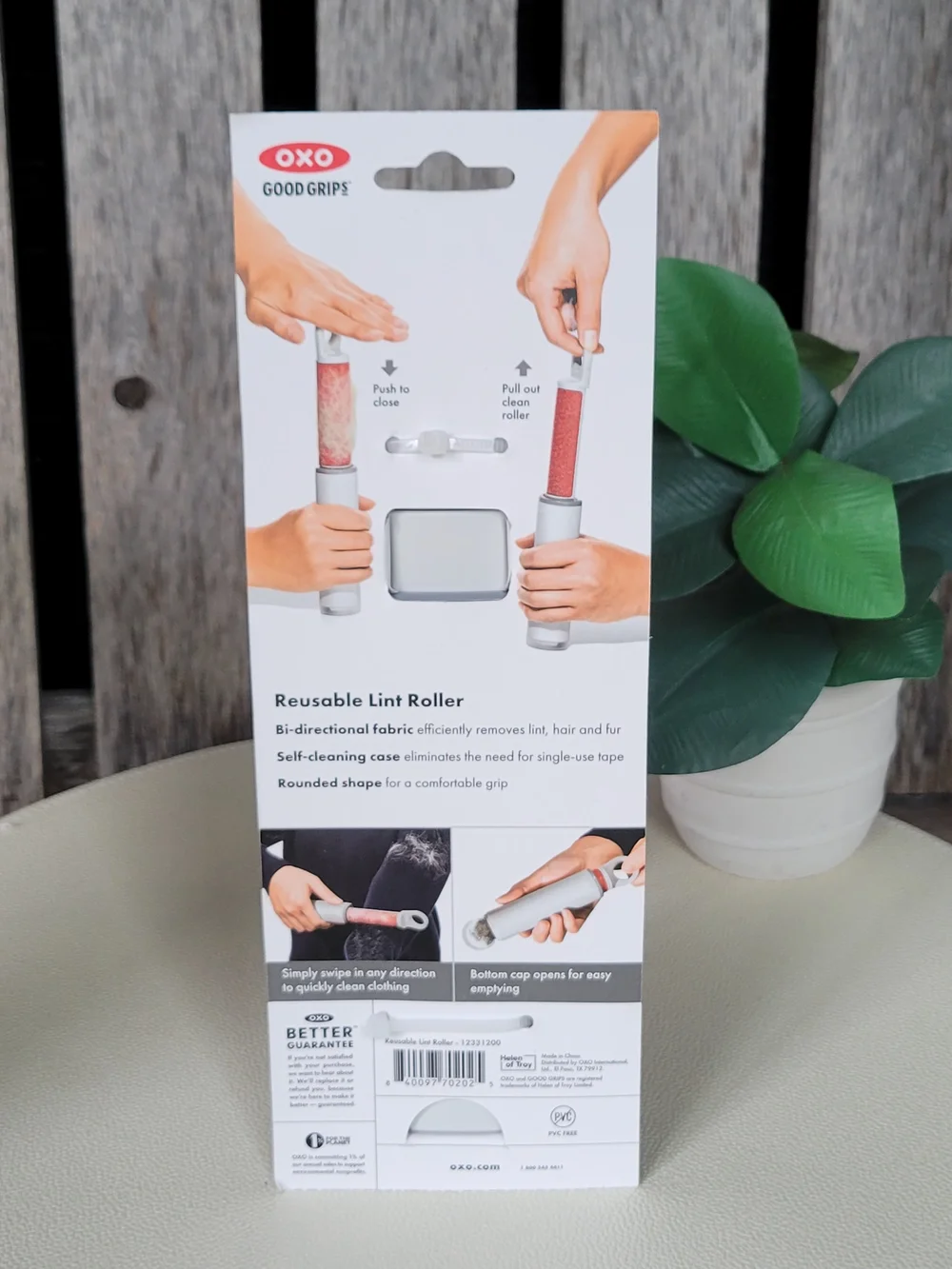 OXO Good Grips Reusable Lint Roller in White with Coral Roller